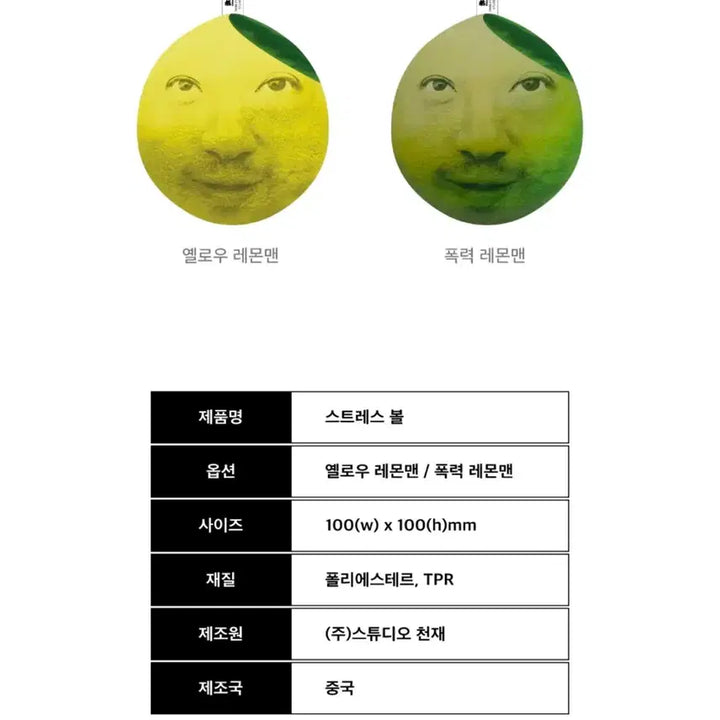 [BUNJANG] Chimchakman Stress Ball Set (Yellow Lemonman/Violence Lemonman) / 침착맨 굿즈 스트레스볼 (옐로우 레몬맨/폭력 레몬맨) 2개 set