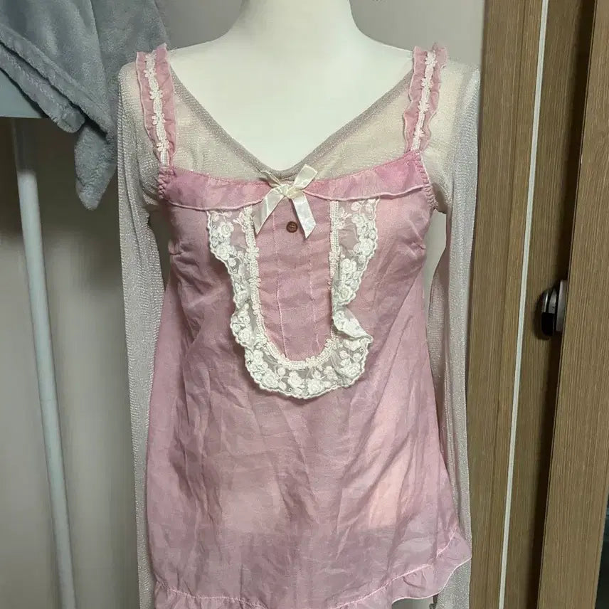 [BUNJANG] Lace Pink Sleeves / 레이스 핑크 슬리브