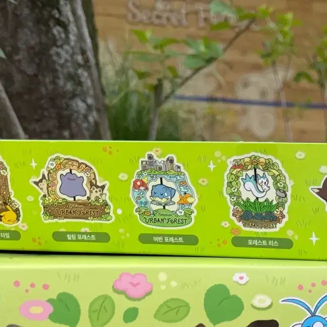 [BUNJANG] Pokemon Urban Forest Pin Badge Set (4 pieces) / 포켓몬 URBAN FOREST 핀뱃지 4개 한 세트