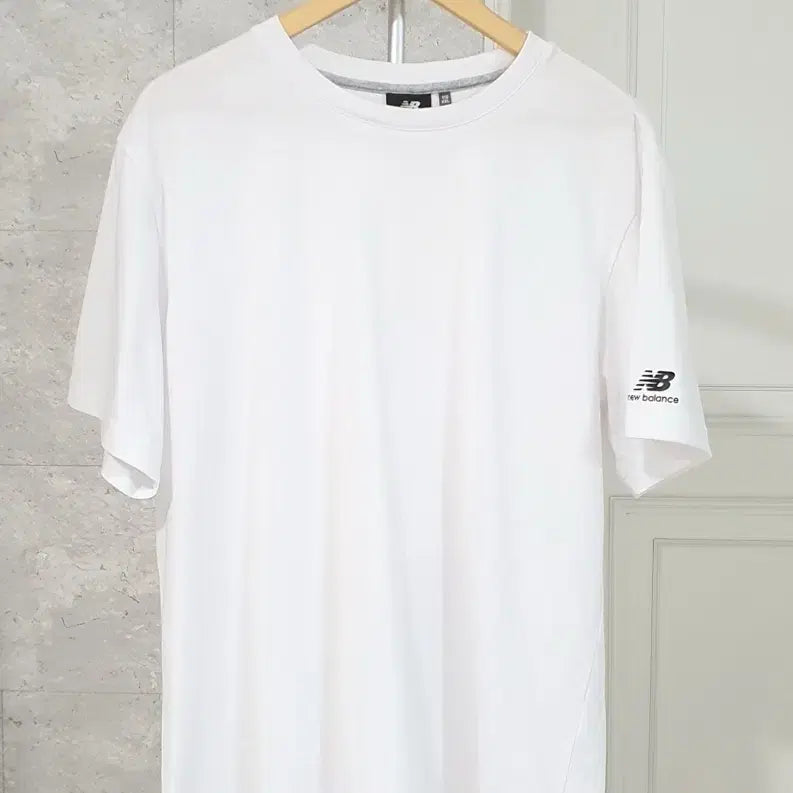 [BUNJANG] New Balance Round T-Shirt White / 뉴발란스 라운드 반팔티 110 화이트