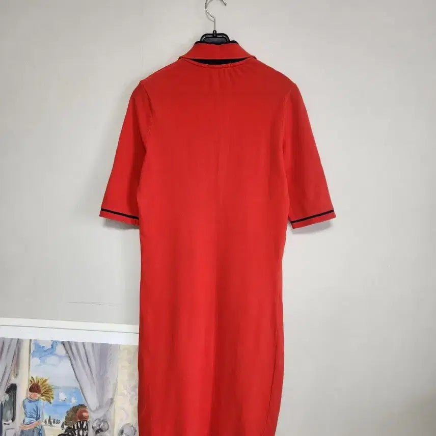 [BUNJANG] Lacoste Red Pique Short Sleeve Dress / 라코스테 레드 피케 반팔 원피스