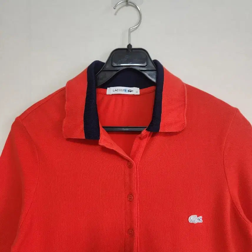[BUNJANG] Lacoste Red Pique Short Sleeve Dress / 라코스테 레드 피케 반팔 원피스