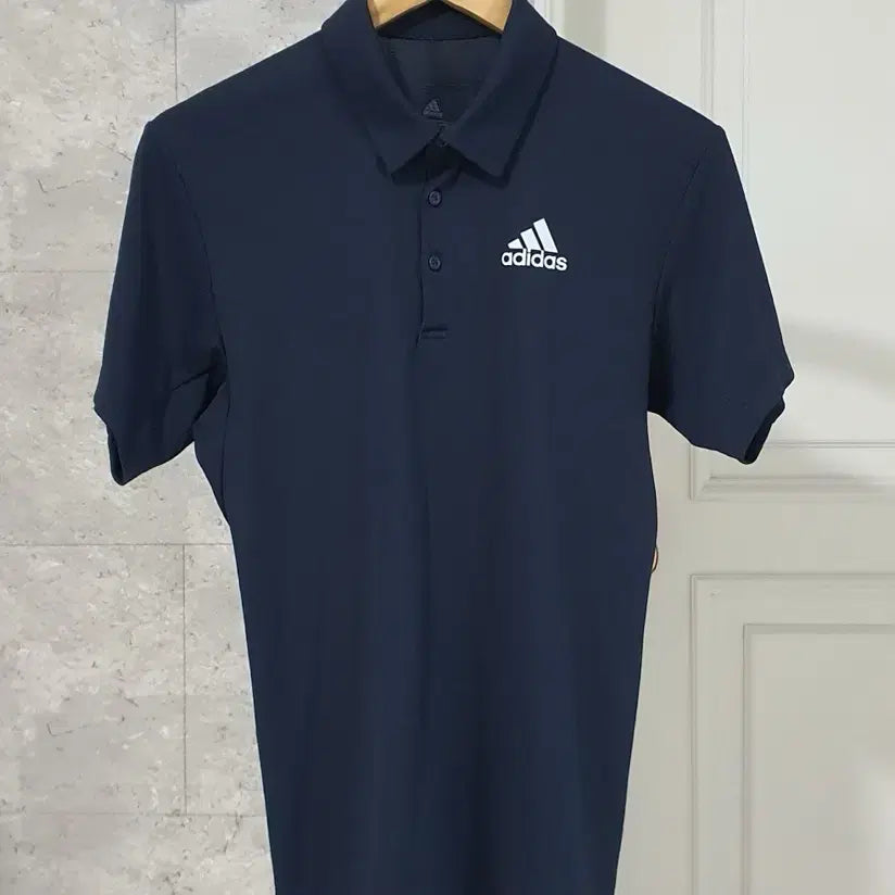 [BUNJANG] Adidas Performance Pique Polo T-Shirt Navy 95 / 아디다스 기능성 카라 반팔티 95 네이비