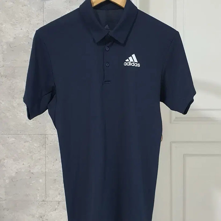 [BUNJANG] Adidas Performance Pique Polo T-Shirt Navy 95 / 아디다스 기능성 카라 반팔티 95 네이비