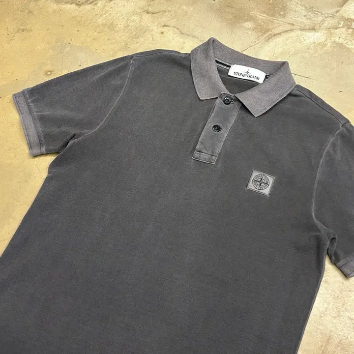 [BUNJANG] Stone Island Slim Fit Charcoal Short Sleeve Polo Shirt / M 스톤아일랜드 슬림핏 차콜 반팔 카라