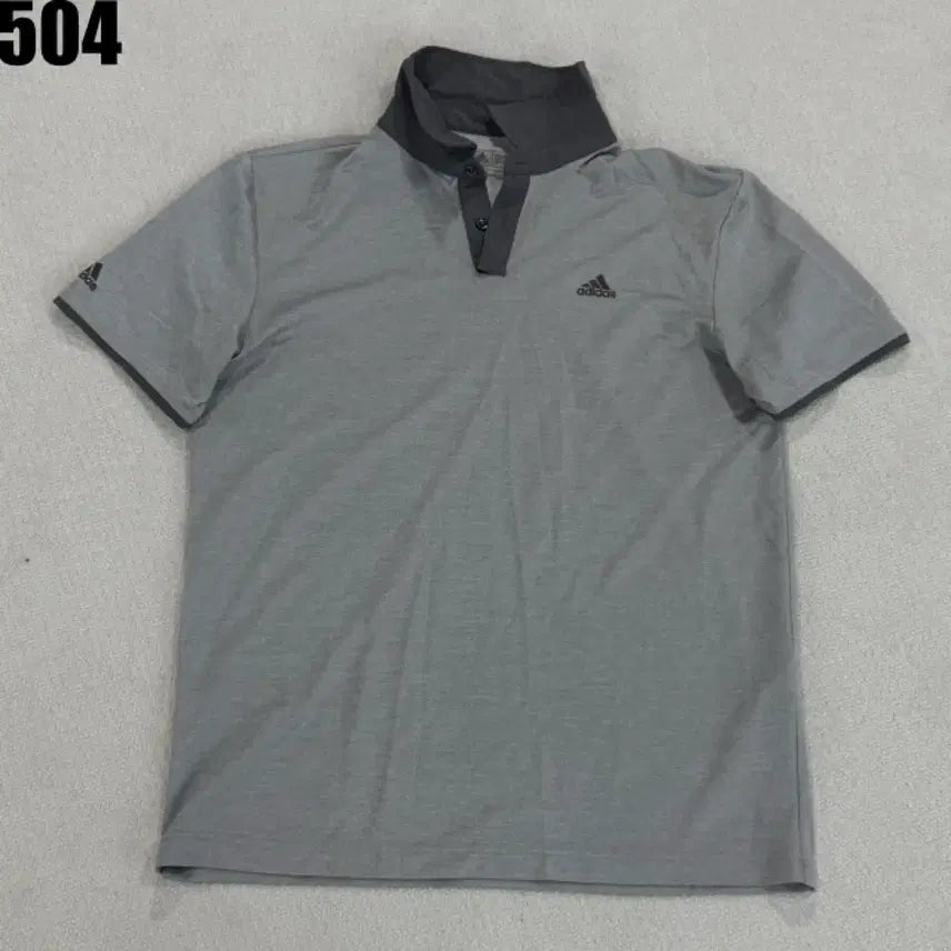 [BUNJANG] Adidas Gray Short Sleeve Polo Shirt - Size L / 아디다스 그레이 반팔 카라티 L