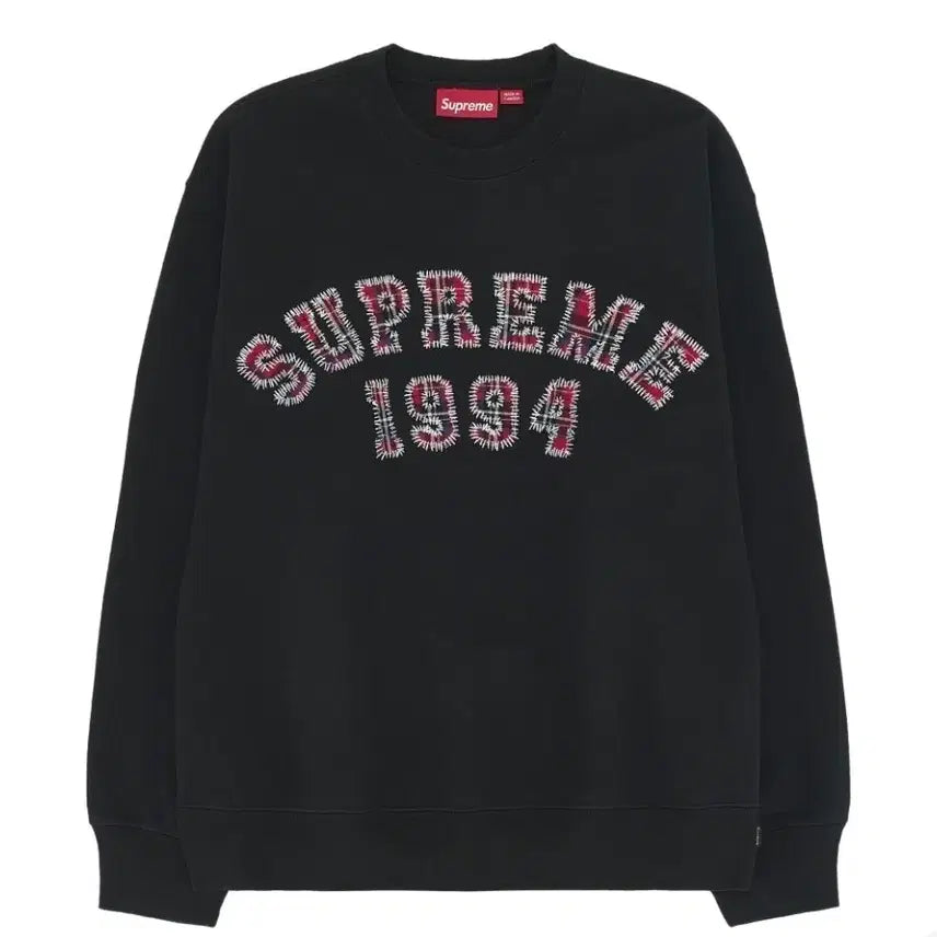 [BUNJANG] Supreme Plaid Arc Crewneck Black XXL / (새상품) 슈프림 플레이드 아크 크루넥 블랙 - 26SS XXL