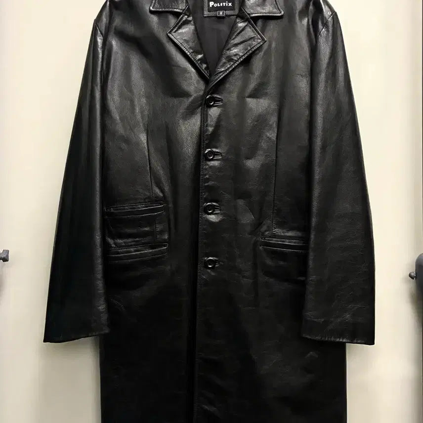 [BUNJANG] Politix Raw Hide Leather Vintage Car Coat Jacket / (M/105)Politix 로우 하이드 레더 빈티지 카코트자켓 가죽코트