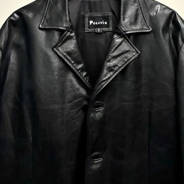 [BUNJANG] Politix Raw Hide Leather Vintage Car Coat Jacket / (M/105)Politix 로우 하이드 레더 빈티지 카코트자켓 가죽코트