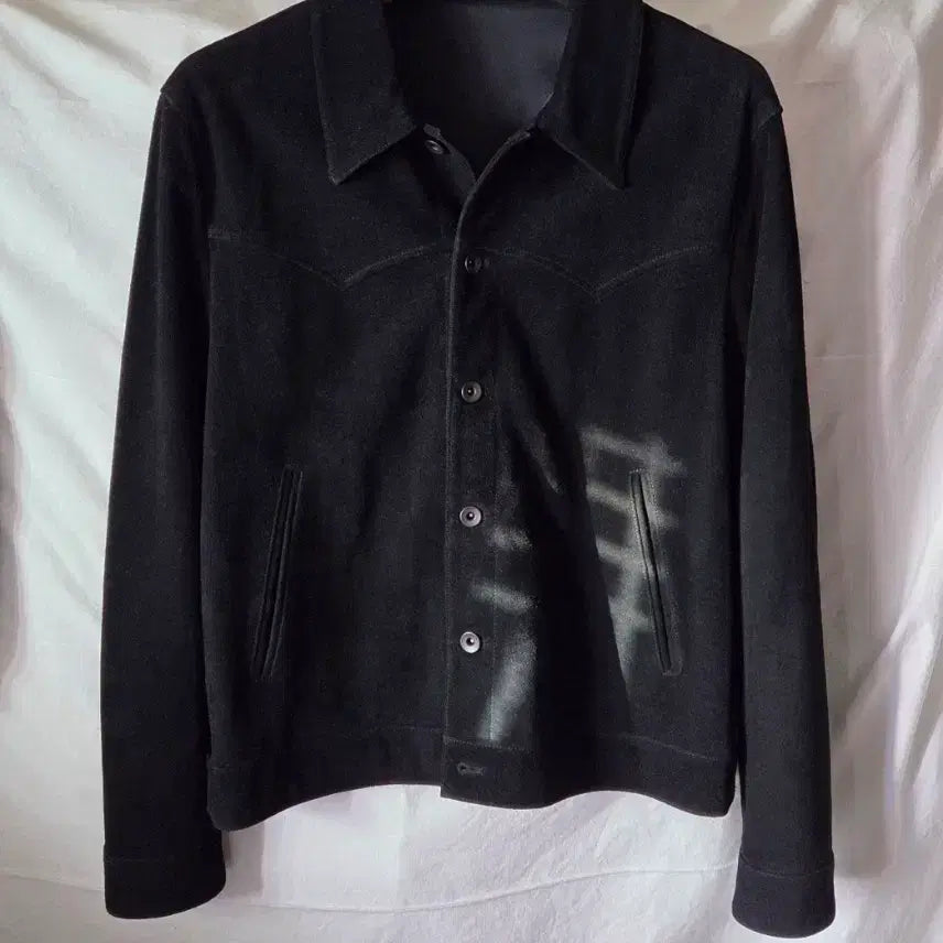 [BUNJANG] Seasun Calf Suede Black Jacket Size 2 / 시선 seasun 카프 스웨이드 블랙 자켓 2