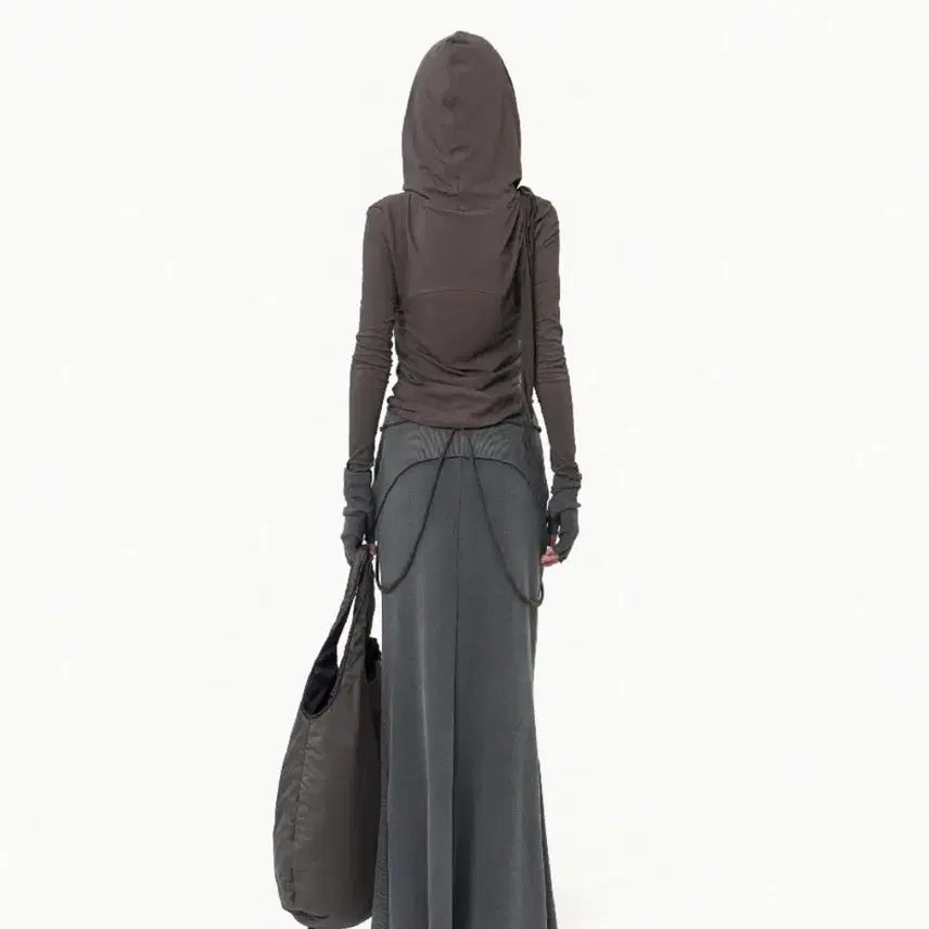 [BUNJANG] ojos Graphic Mermaid Maxi Skirt - Charcoal / ojos Graphic Mermaid Maxi Skirt /