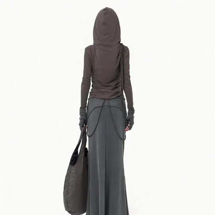 [BUNJANG] ojos Graphic Mermaid Maxi Skirt - Charcoal / ojos Graphic Mermaid Maxi Skirt /