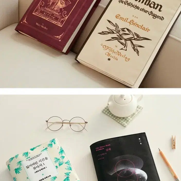 [BUNJANG] Aladdin Demian Bundle with Danhan Book Cover (Hanbok Fabric, Navy) / 알라딘 데미안 + 단아한 책싸개 북커버 한복원단 남색 일괄