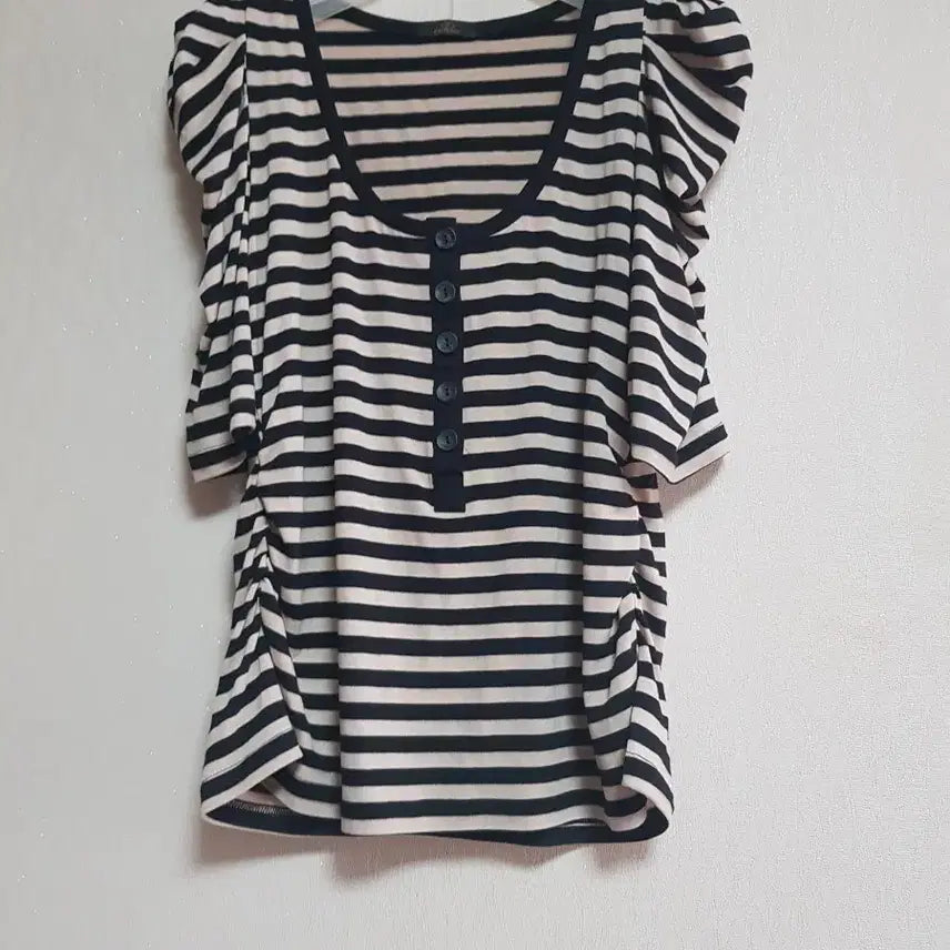 [BUNJANG] Striped Short Sleeve T-Shirt / 티셔츠