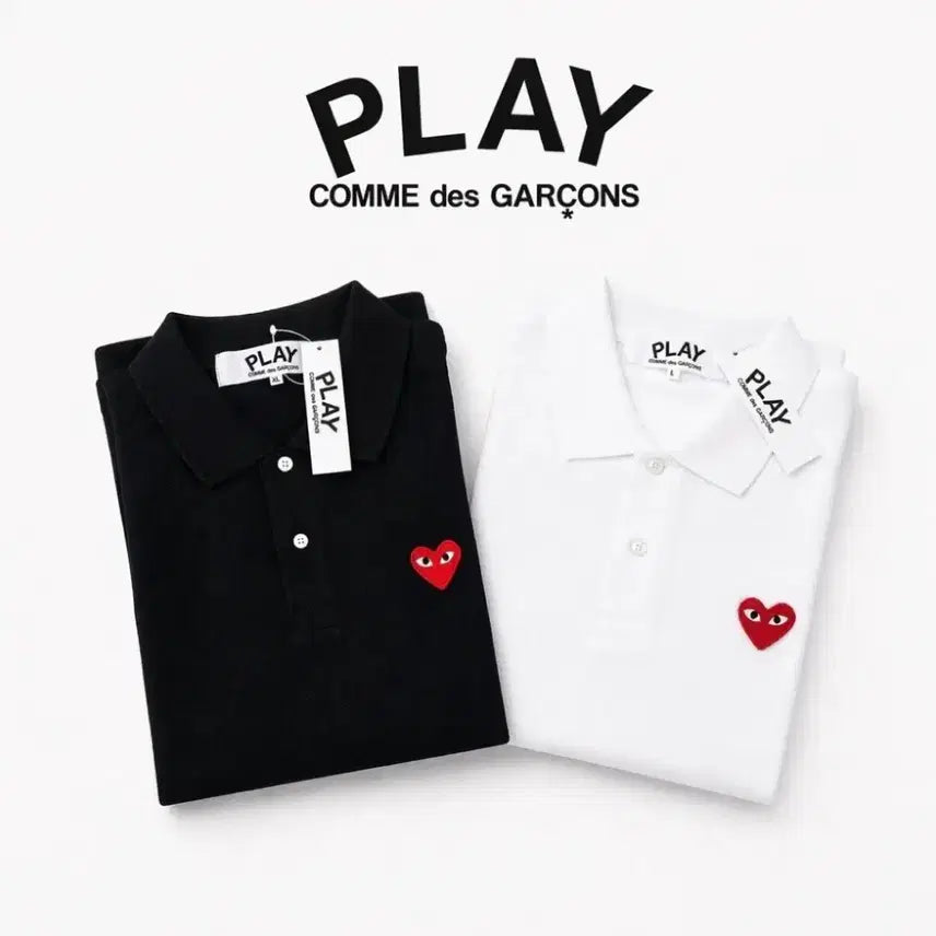 [BUNJANG] Comme des Garçons Cotton Logo Collar Short Sleeve T-Shirt / 꼼데가르송 카라 반팔티