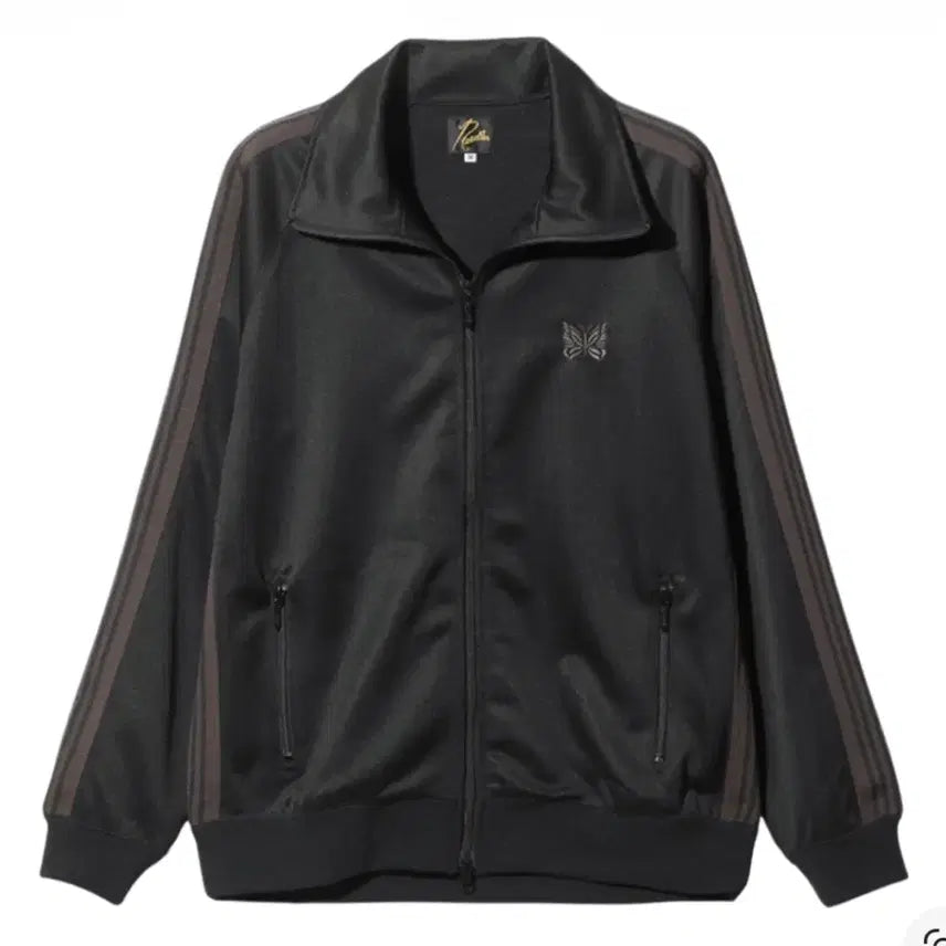 [BUNJANG] Needles Track Jacket Poly Smooth Black Dark Brown / 니들스 트랙 자켓 폴리 스무스 블랙 다크 브라운 M