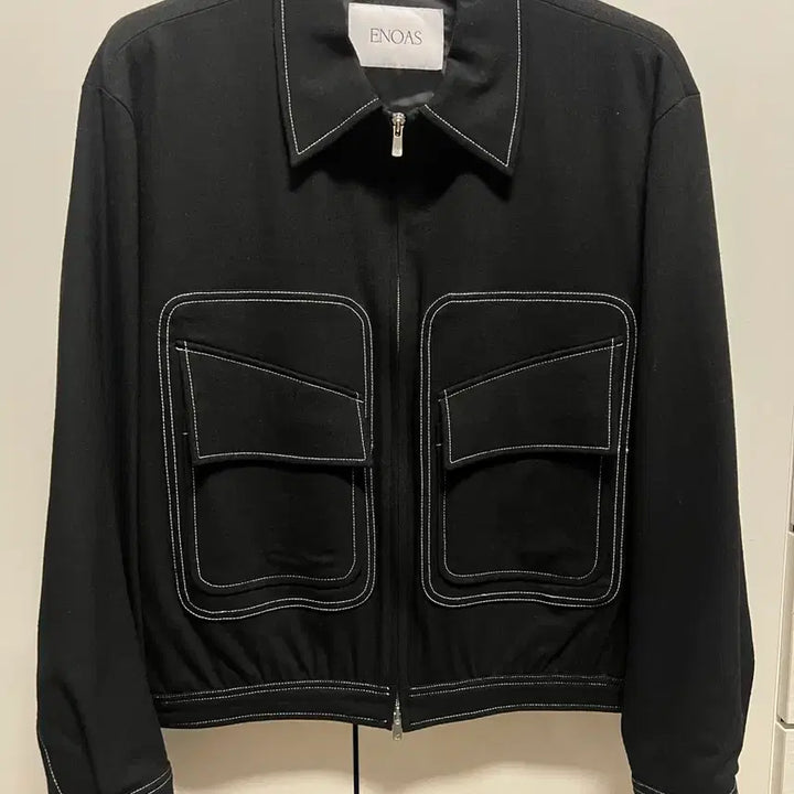 [BUNJANG] ENOSIS Stitch Wool Blouson Jacket - Black, Size L / [에노아스] STITCH WOOL BLOUSON JACKET / L