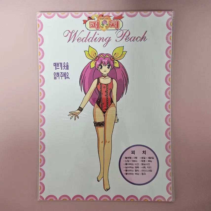 [BUNJANG] Wedding Peach Large Prop Sticker / 고전문구 웨딩피치 소품 대형 스티커