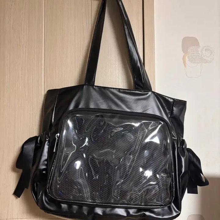 [BUNJANG] Black Ribbon Ita Bag Shoulder Bag / 블랙 리본 덕질 가방 숄더백 이타백
