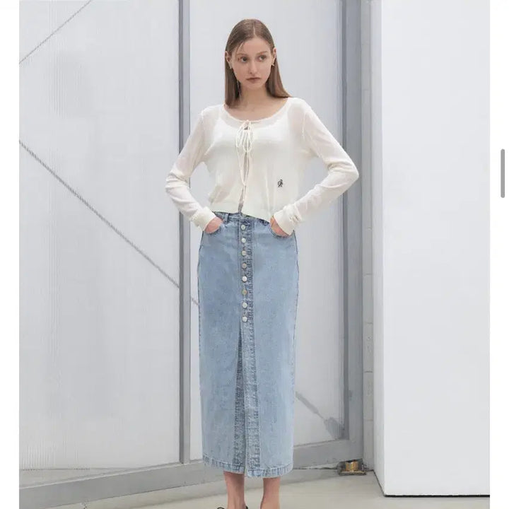 [BUNJANG] Citybreeze Button-Up Denim Long Skirt (M) / *새상품* 시티브리즈 버튼 업 데님 롱 스커트(M)