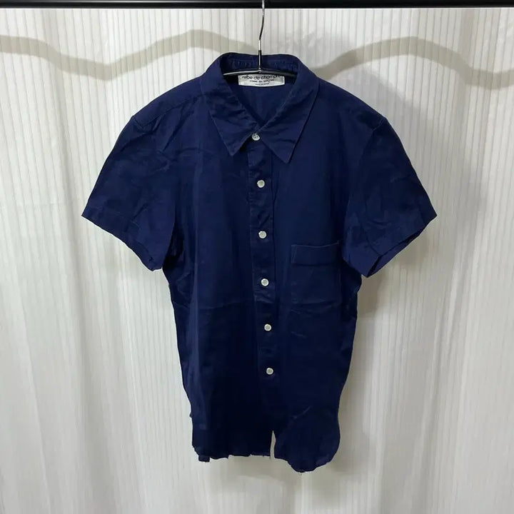 [BUNJANG] Comme des Garçons Cotton Short Sleeve Shirt Navy OS / 로브 드 샹브르 꼼데가르송 코튼 반팔 셔츠