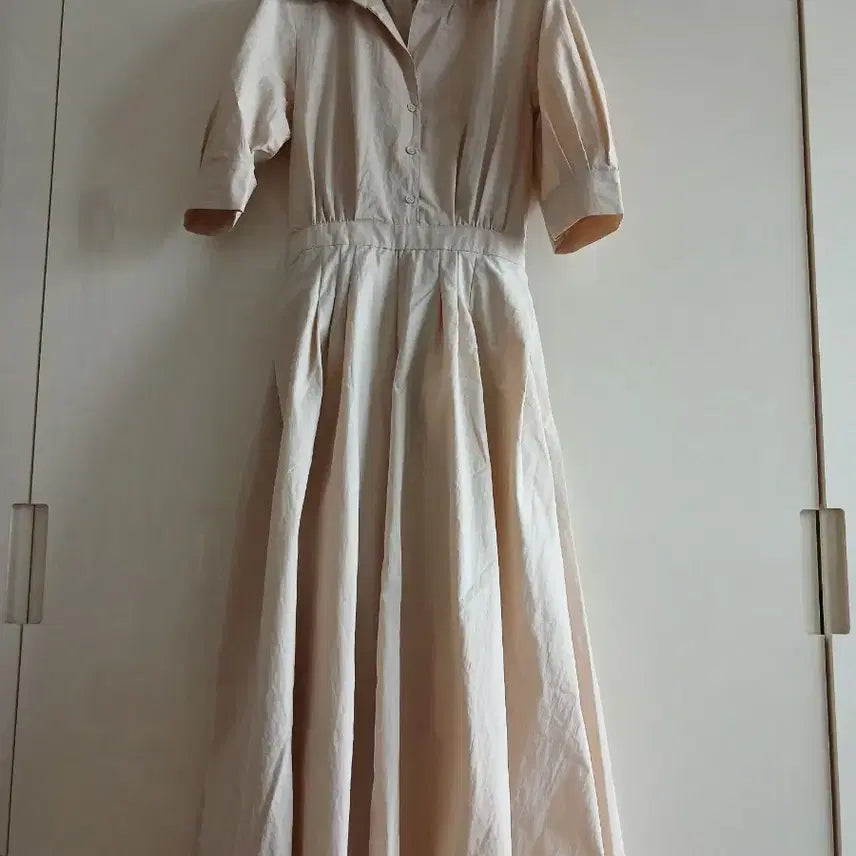 [SOLD OUT] 님프 셔츠형 플레어 롱 원피스