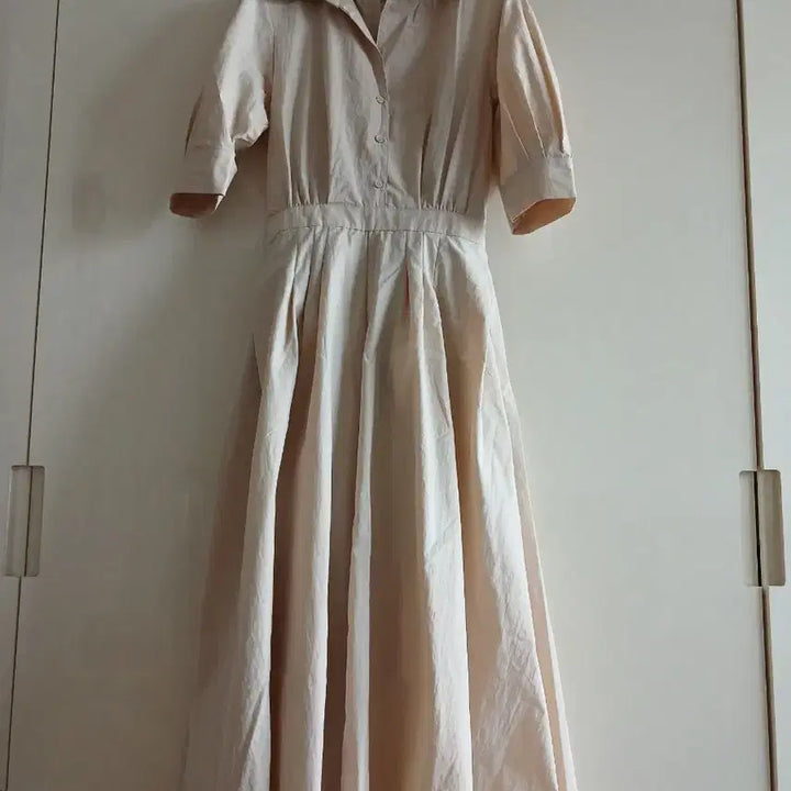[SOLD OUT] 님프 셔츠형 플레어 롱 원피스