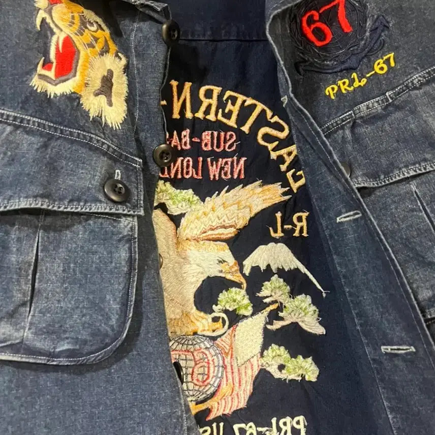 [BUNJANG] Polo Ralph Lauren PRL-67 Embroidered Denim Jacket / 폴로 랄프로렌 PRL-67 데님 자켓 M