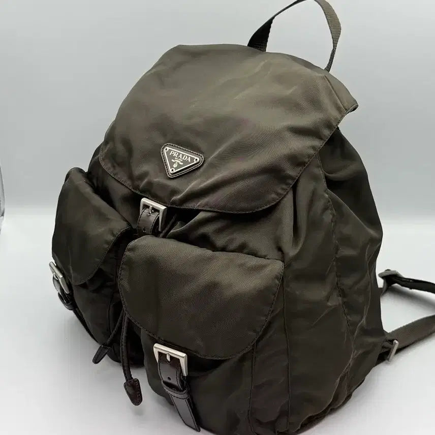 [BUNJANG] Prada Re-Nylon Backpack Medium Brown &amp; Khaki / [A급/정품보증서] 프라다 리나일론 백팩 미디엄 브라운&amp;카키