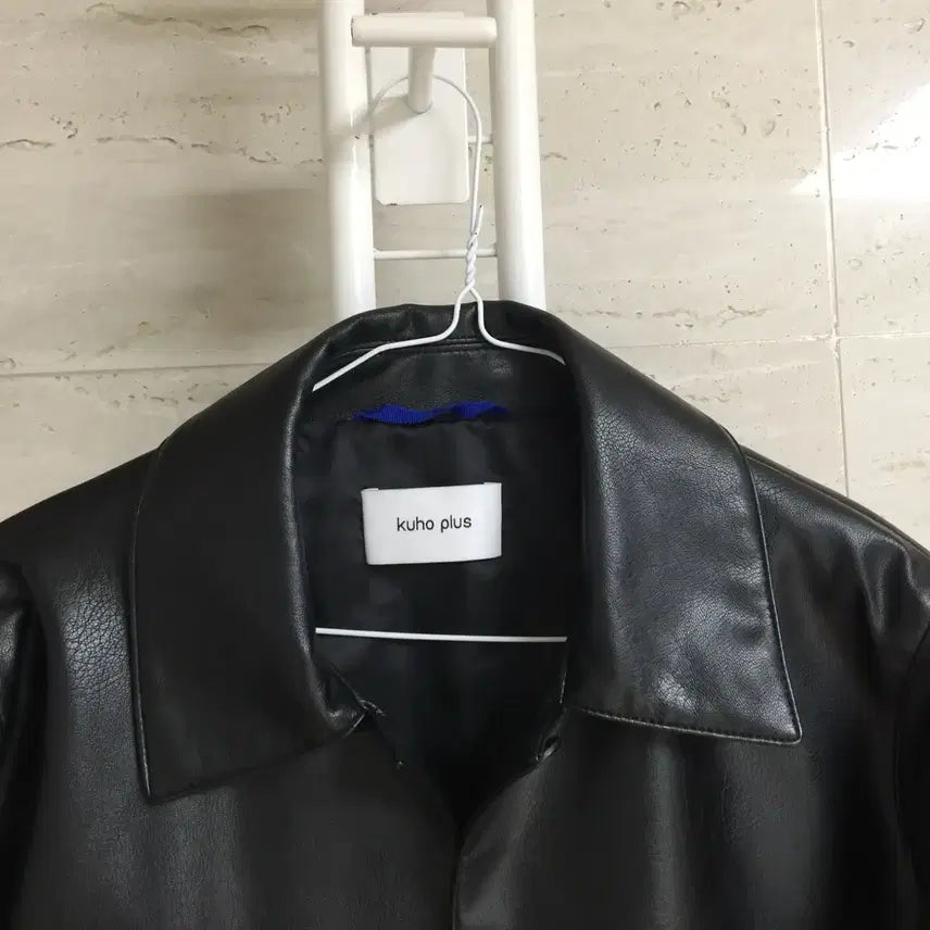 [BUNJANG] KUHO Leather Jacket Size 66 Black / KUHO 구호 22 레더 자켓 66