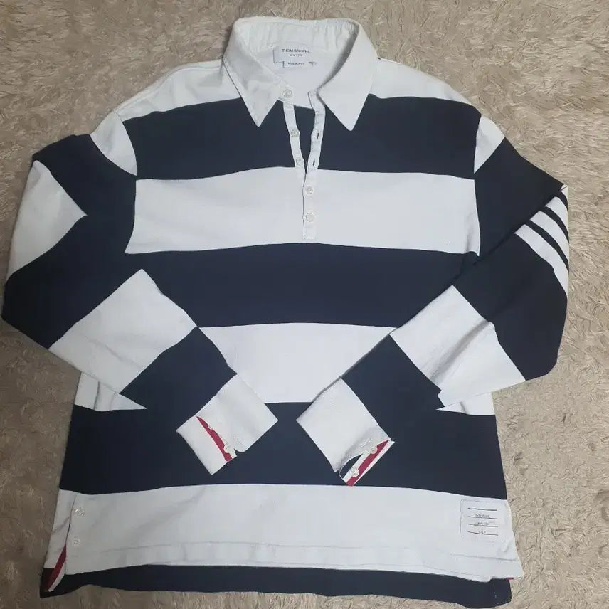 [BUNJANG] Thom Browne Stripe Polo Shirt Size 4 (105) / 톰브라운 스트라이프 폴로셔츠  사이즈 4 실측 105