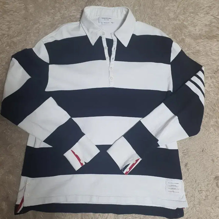 [BUNJANG] Thom Browne Stripe Polo Shirt Size 4 (105) / 톰브라운 스트라이프 폴로셔츠  사이즈 4 실측 105