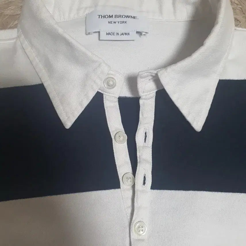 [BUNJANG] Thom Browne Stripe Polo Shirt Size 4 (105) / 톰브라운 스트라이프 폴로셔츠  사이즈 4 실측 105