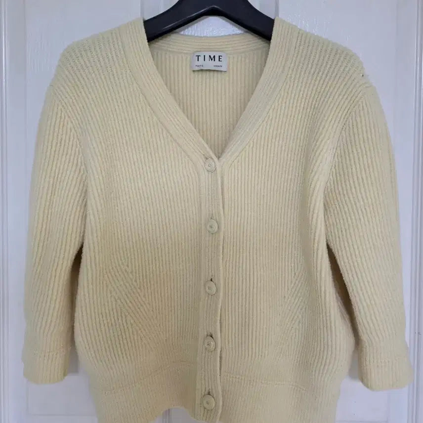 [BUNJANG] TIME Knit Cardigan (Ivory, Free Size) / 타임 니트 가디건(F)-오즈세컨,sjsj,럭키슈에뜨,시스템,마인