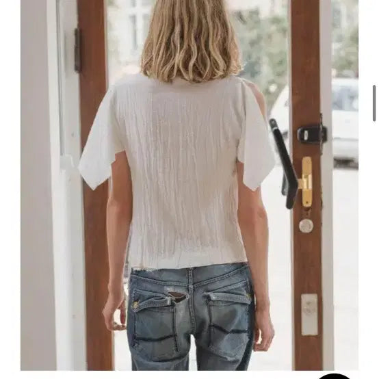 [BUNJANG] Basisrecreo Folio Top Blouse White S / 베이스레인지 폴리오 FOLIO TOP 블라우스 화이트 S /게드 GED