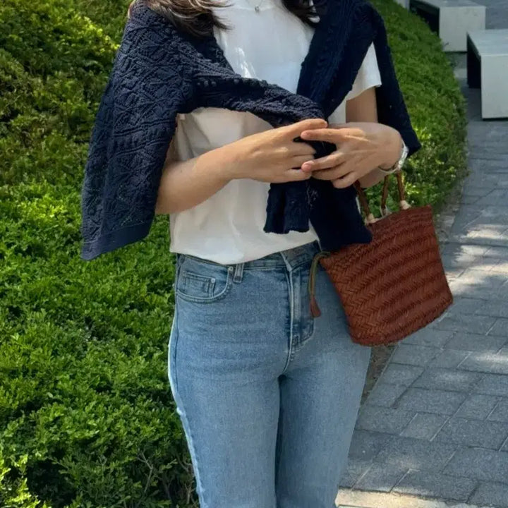 [BUNJANG] Summer Lev Crochet Cardigan Navy Size 55 / 써머레브 제작 크로쉐 가디건 네이비 55사이즈 판매