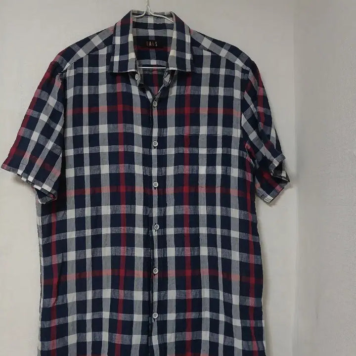 [BUNJANG] Daks Check Short-Sleeve Shirt / 닥스 체크 반팔 셔츠 남방 100
