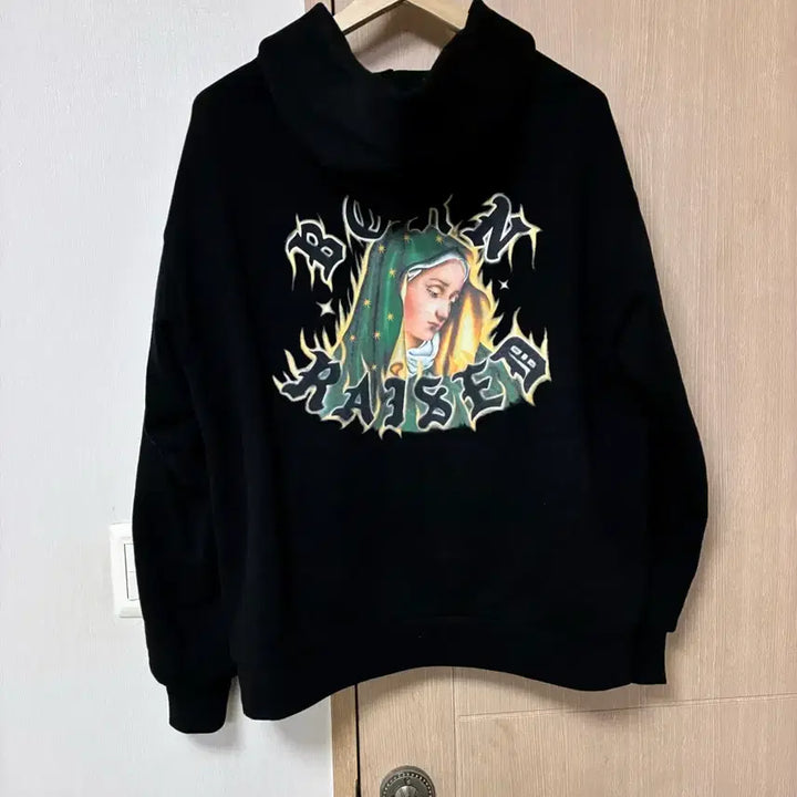 [BUNJANG] Born Raised Maria Hooded Zip-Up Black L / [L]본앤레이즈드 마리아 후드집업 블랙