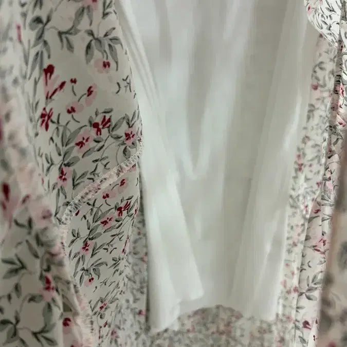 [BUNJANG] Mills Studio Summer Chiffon Floral Print Dress - Pink / 밀스튜디오 여름 쉬폰 원피스 핑크 꽃무늬