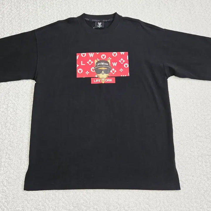 [BUNJANG] Lifework Black Dog Printing T-Shirt M / 라이프워크 블랙 강아지 프린팅 반팔티 M 새상품입니다