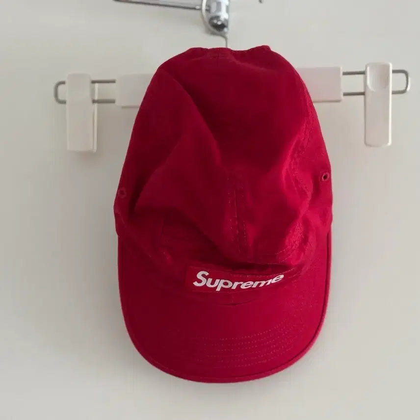 [BUNJANG] Supreme Washed Chino Twill Camp Cap Red / 슈프림 워시드 치노 트윌 캠프캡 레드