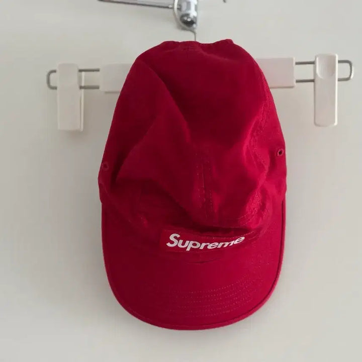 [BUNJANG] Supreme Washed Chino Twill Camp Cap Red / 슈프림 워시드 치노 트윌 캠프캡 레드