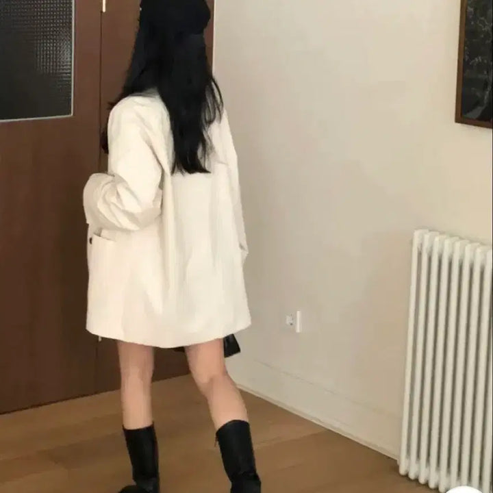 [BUNJANG] Half Trench Coat Ivory Spring Jacket / 하프트렌치 바바리 하프코트 봄자켓 봄트렌치 야상 아이보리