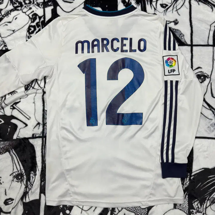 [BUNJANG] Real Madrid 12-13 Home Long Sleeve Marcelo Jersey / 12-13 레알마드리드 No.12 마르셀루 홈 긴팔 유니폼 져지