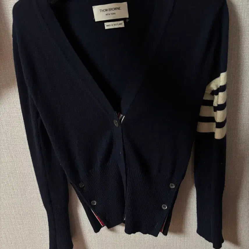 [BUNJANG] Thom Browne Cashmere Cardigan Navy Size 36 / 톰브라운 캐시미어 가디건 네이비 36