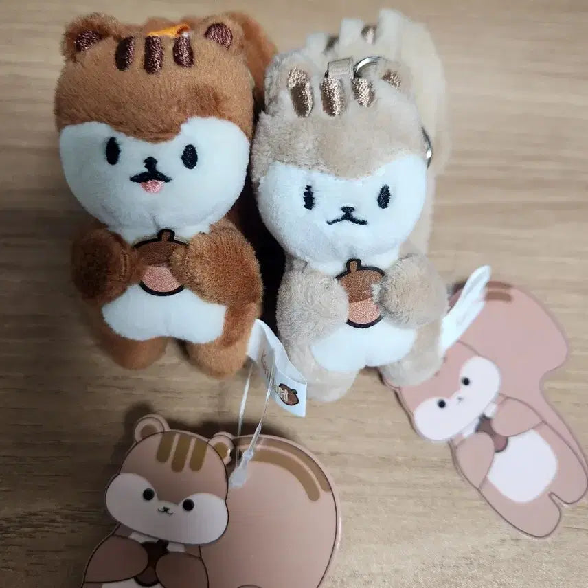 [BUNJANG] Corimori Squirrel Plush Keychain Bundle Set / 일괄판매-(새제품) 코리모리 다람쥐 인형키링 2개 일괄