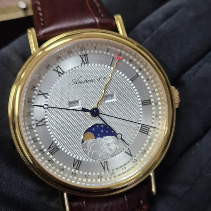 [BUNJANG] Andrew &amp; Co AC08100B Moonphase Dress Watch / Andrew &amp; co 문페이즈 미사용 전시품