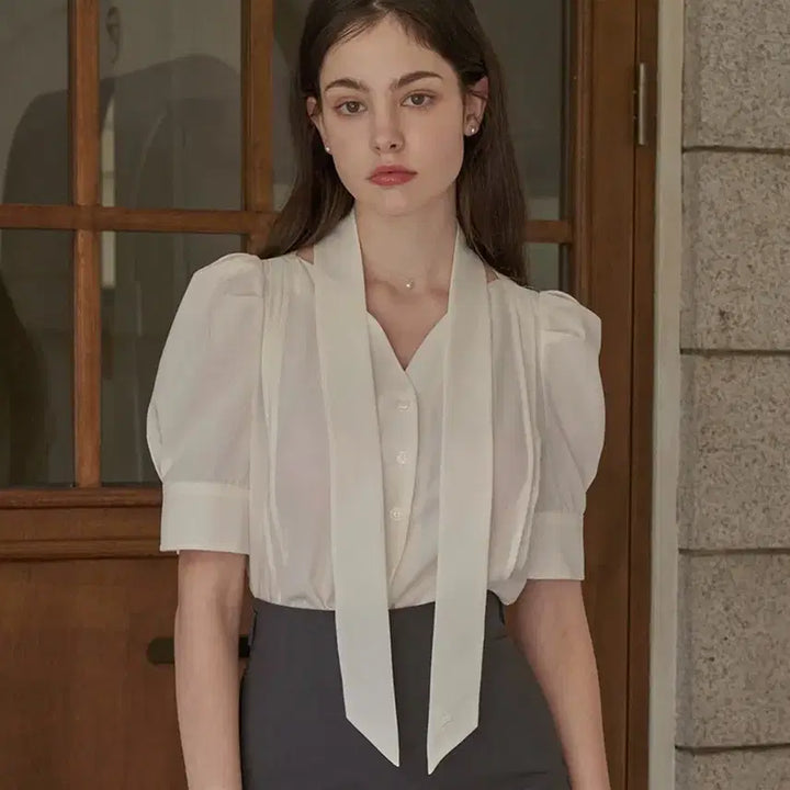 [BUNJANG] FLOUM Scarf Blouse / 플로움 스카프 블라우스