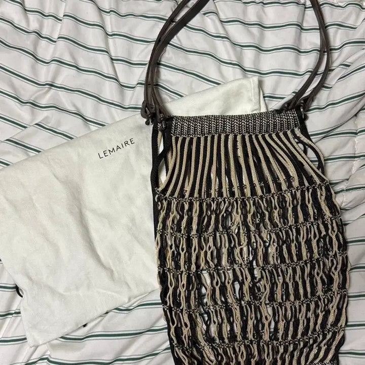 [BUNJANG] Lemaire Net Bag Medium Chevron Light Beige / 르메르 네트백 미디움 쉐브론라이트베이지