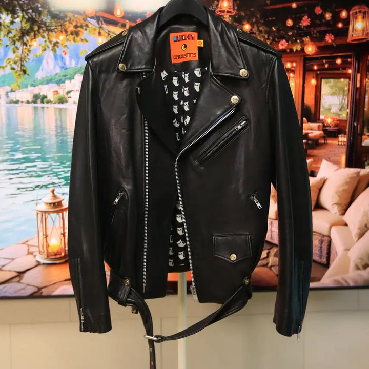 [BUNJANG] Lucky Chouette Lee Min Ho Lambskin Leather Jacket / 럭키슈에뜨 이민호 가죽 자켓 / 공용